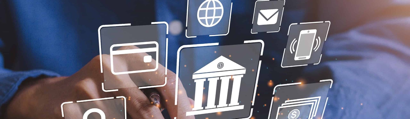 a mobile app screen with icons